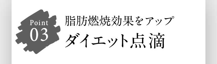 Point 03 脂肪燃焼効果をアップ ダイエット点滴